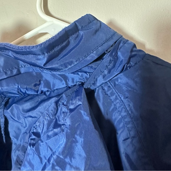 Eddie Bauer Blue Windbreaker Jacket with Hidden Hood Size Large - Picture 6 of 9